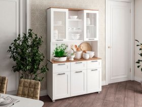 Буфет Катерини (дуб бельмунд/белое дерево) в Кирзе - kirza.mebel-nsk.ru | фото