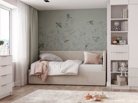 Диван-кровать Бенто (крем) в Кирзе - kirza.mebel-nsk.ru | фото