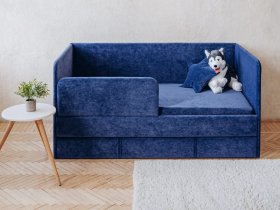 Диван-кровать Happy (синий) в Кирзе - kirza.mebel-nsk.ru | фото