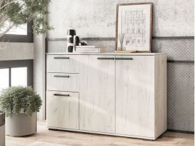 Комод Стандарт-3 NEW (дуб крафт белый) в Кирзе - kirza.mebel-nsk.ru | фото