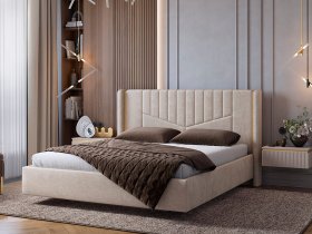 Кровать двуспальная 1,6м Диор (кашемир суфле (велюр)) в Кирзе - kirza.mebel-nsk.ru | фото