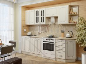 Модульная кухня Классика-1 (дуб молочный) в Кирзе - kirza.mebel-nsk.ru | фото