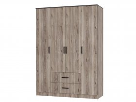 Шкаф четырехстворчатый Титан (дуб смоки) в Кирзе - kirza.mebel-nsk.ru | фото