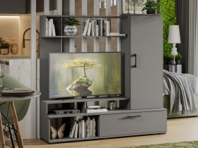 Стенка «Сиена» (графит серый) в Кирзе - kirza.mebel-nsk.ru | фото