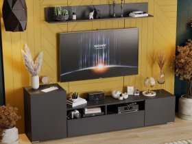 Стенка «Сильвия» (графит серый) в Кирзе - kirza.mebel-nsk.ru | фото