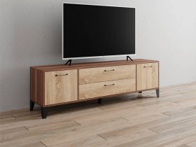 Тумба под ТВ Парус-13 (ясень шимо темный/дуб сонома) в Кирзе - kirza.mebel-nsk.ru | фото