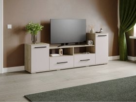 Тумба под ТВ Парус-2 (дуб крафт серый/кашемир) в Кирзе - kirza.mebel-nsk.ru | фото